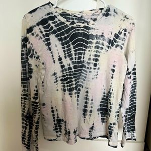 Reformation Eddie long sleeve tee in black rainbow